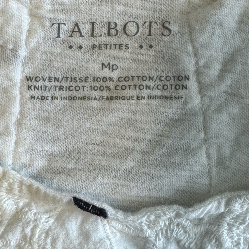 Talbots White and Navy Sleeveless Top - Picture 4 of 4